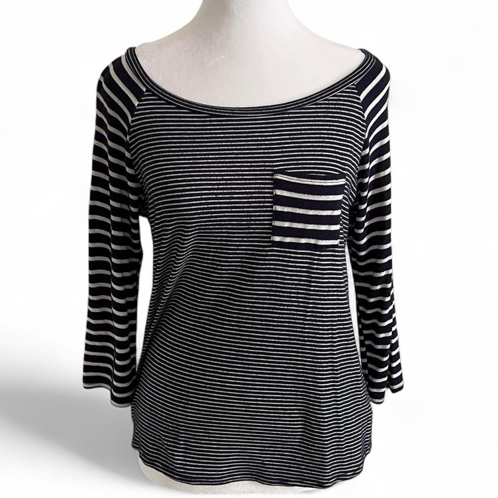 Striped Black and White Women's Top